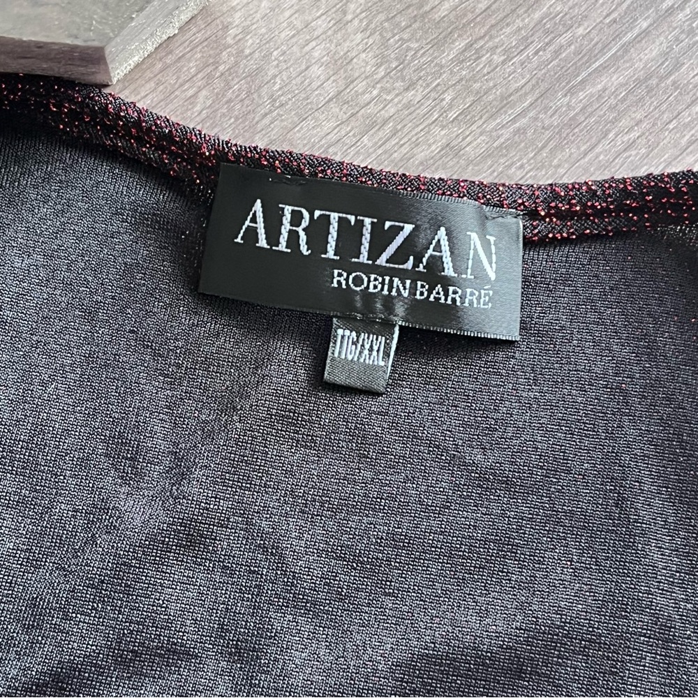 ARTIZAN ROBIN BARRE Red & Black Glitter Jacket - Picture 3 of 14